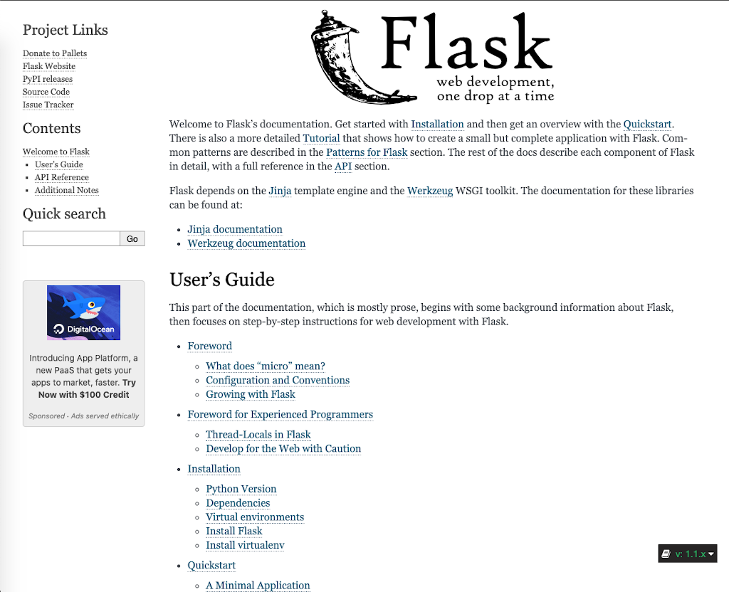 Flask's documentation