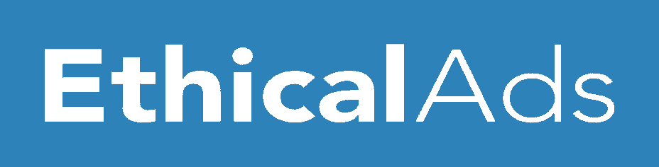 EthicalAds logo white on blue